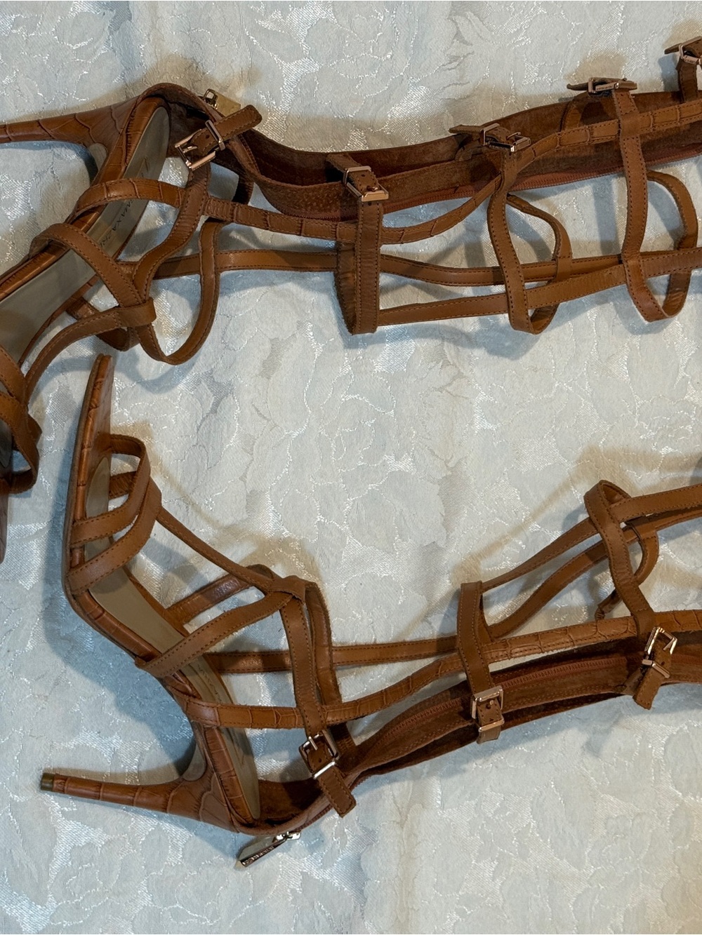 BCBGMaxAzria Brown Strappy Gladiator Stiletto Sandals